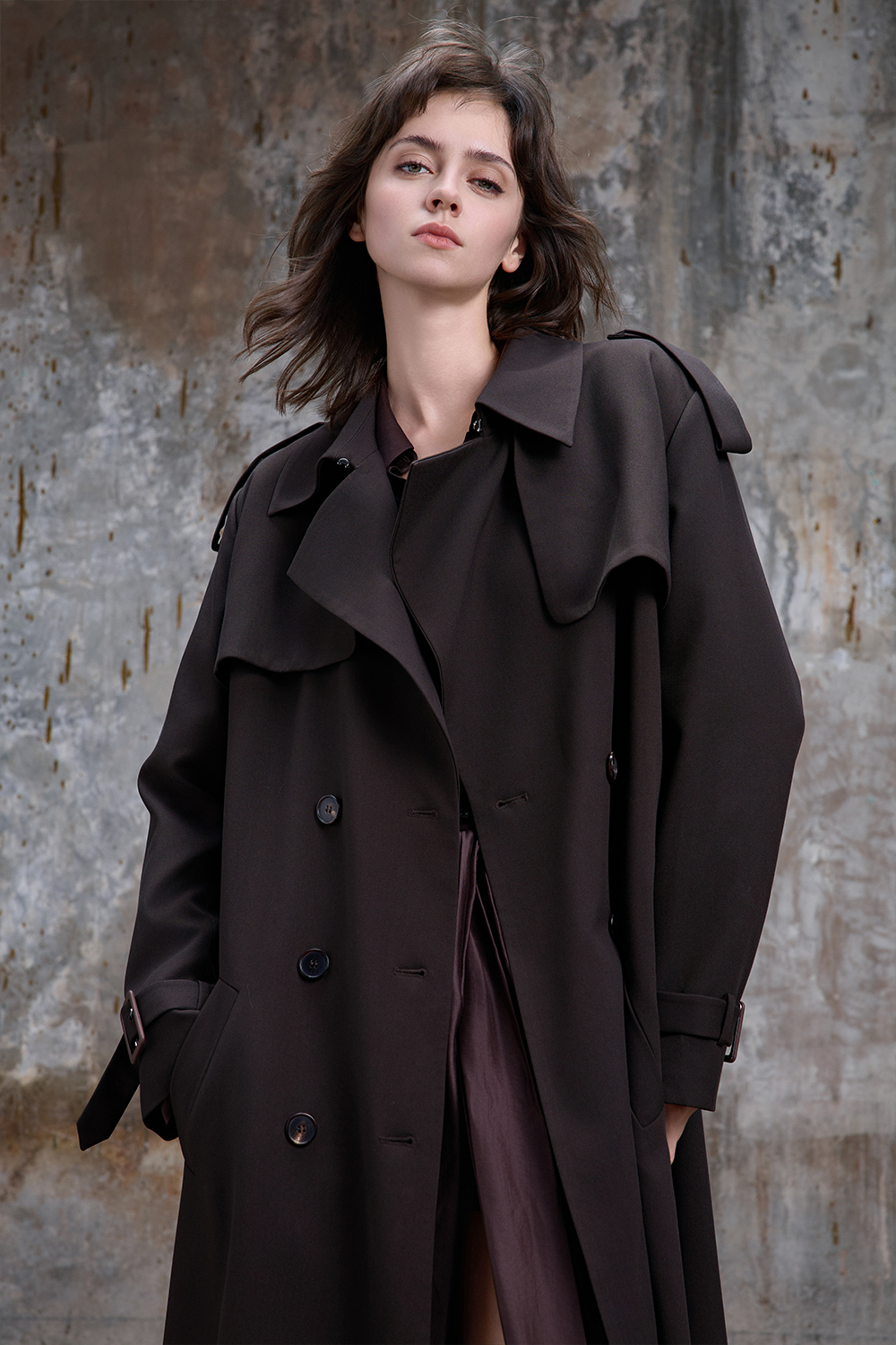 【CTHY】FRENCH ATELRER COAT noir Elevated Affair Faux Leather Trench Coat | Windsor